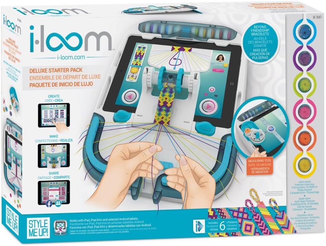 Style Me Up i-Loom Friendship Bracelet Kit, Weaving and Knitting Set for Jewelry (Blue),6 years old to 16 years old