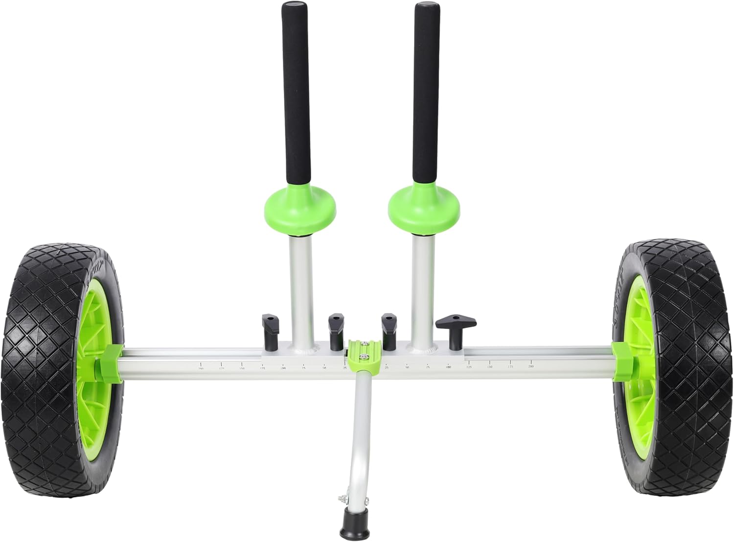 Heavy-Duty Sit-On-Top Kayak Cart with Adjustable Uprights, 12" Solid Wheels & Ultra-Light Aluminum Frame – Fits Fishing Kayaks with Scupper Holes, Portable Detachable Trolley for Easy Transport