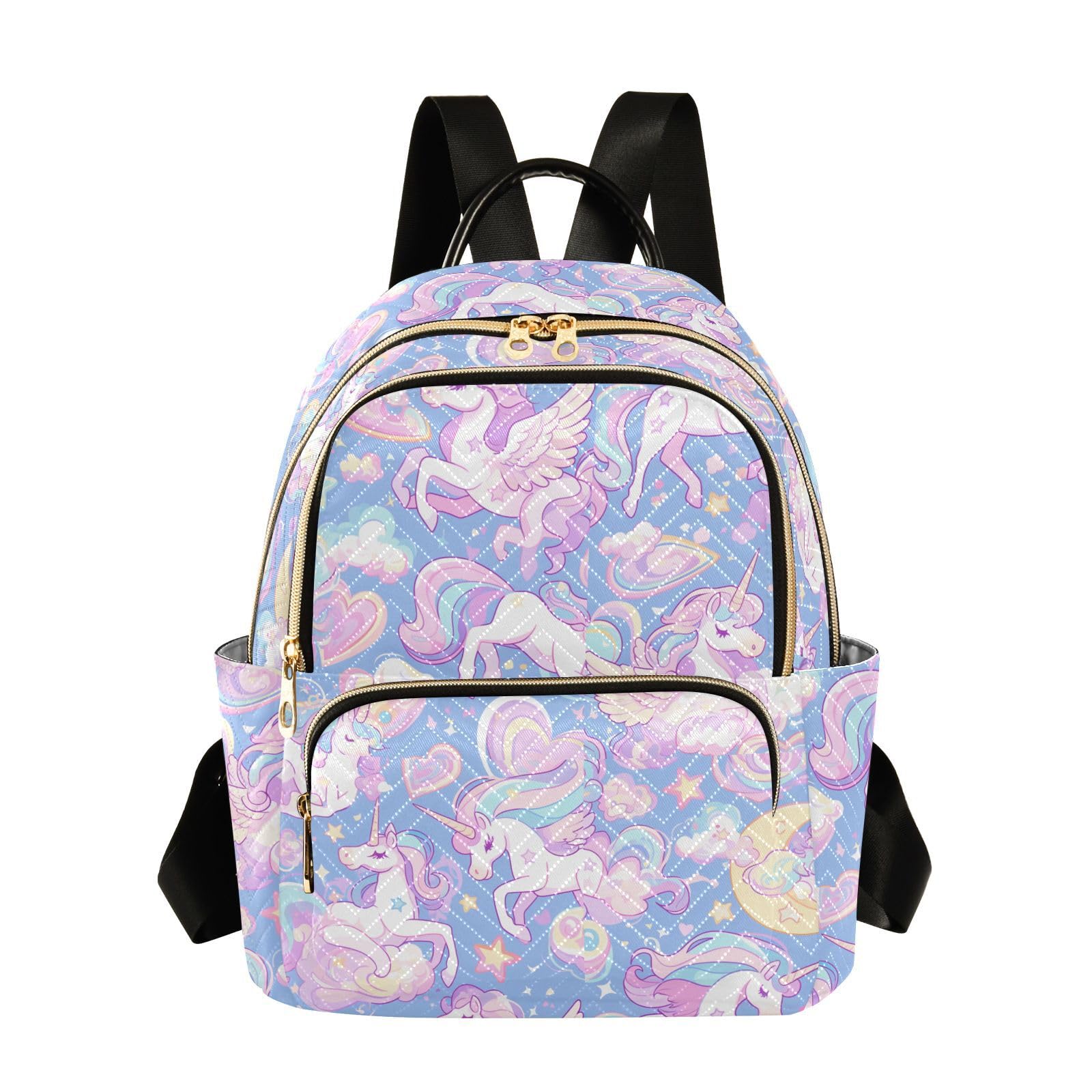 Mochila de negocios de 30,5 cm pequeña para mujer con estampado de unicornio 8