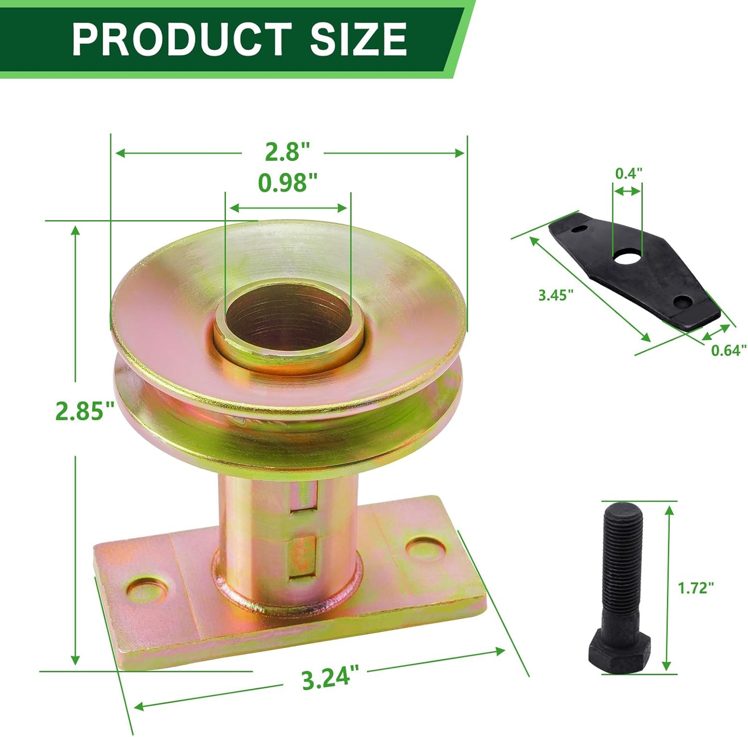 687-02528 Lawn Mower Blade Adapter with Lawn Mower Pulley Compatible with Yard-Man MTD Gold Pro Troy-Bilt TB280ES TB230 240 260 280 Includes 25mm Drive Pulley Adapter +Bolt +Blade Washer
