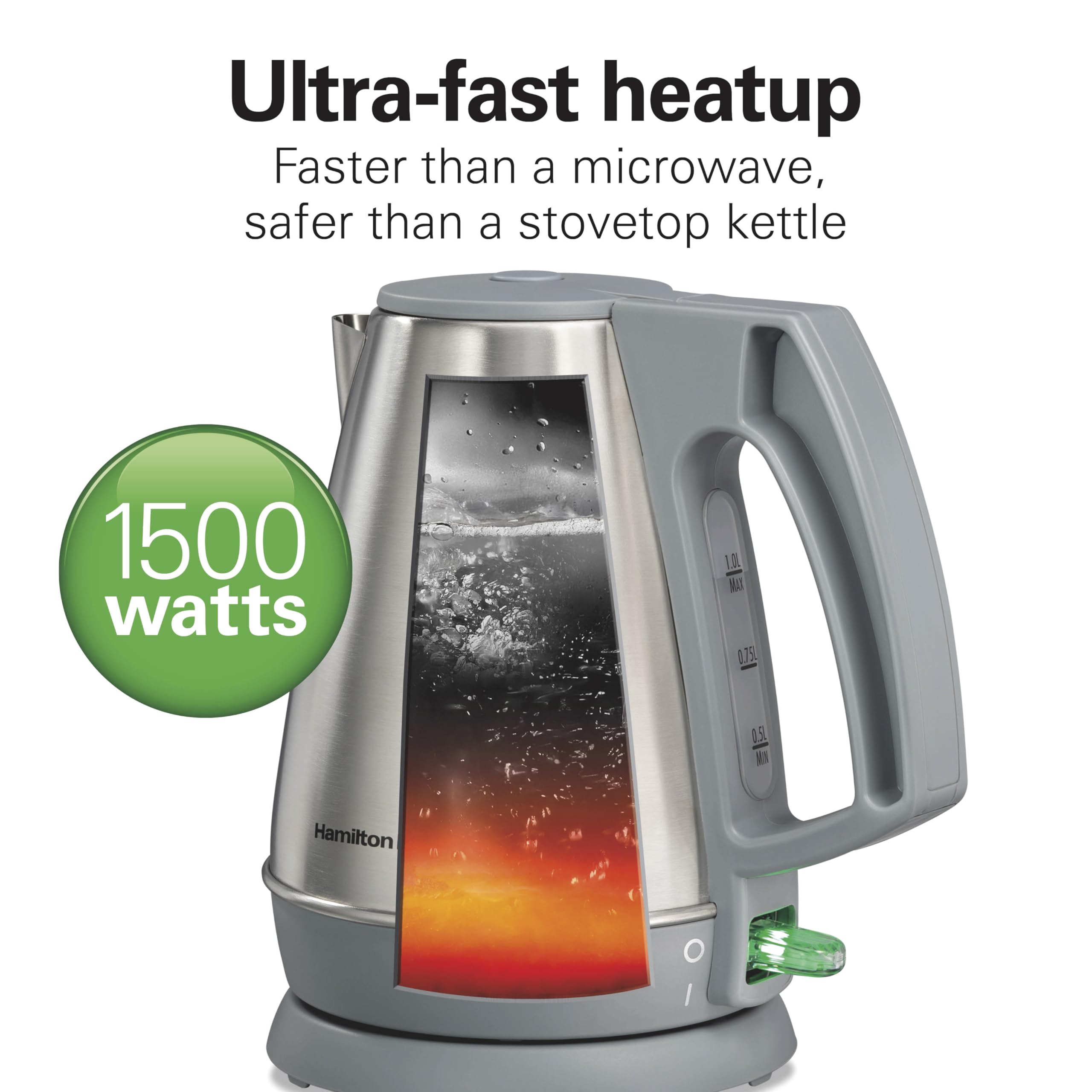 Hamilton Beach Electric Kettle - 1L Fast Heating -2 Hamilton Beach Electric Kettle - 1L Fast Heating -2
