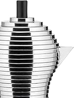 Vista 4 de Alessi MDL02/3 B "Pulcina" - Cafetera de estufa de 3 tazas con asa y perilla de aluminio en color negro