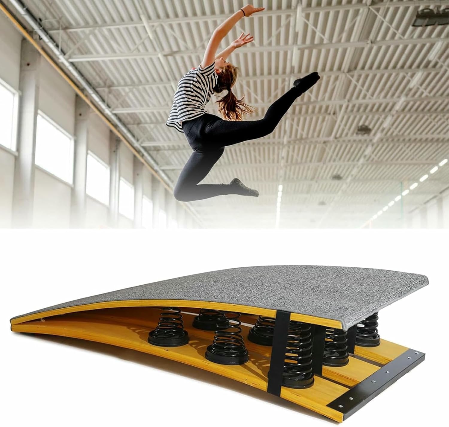 Spring Boards Gymnastics for Home Vault Training, Thickened Wood Frame with Felt Cover, Non-Slip Rubber Feet, Adult Gymnastics Springboard for Home and Gym