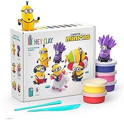 Fat Brain Toys Hey Clay Minions, Air Dry Clay Kit with Interactive App for Kids & Tweens, Modeling Clay and Crafts Set for Kids Ages 5 to 11