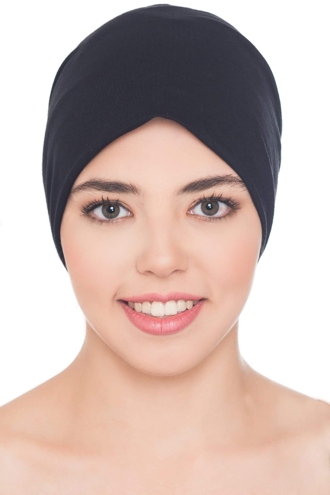 Deresina Headwear Women's Plain Black Deresina Reversible Beanie For Hair Loss (Plain Black)
