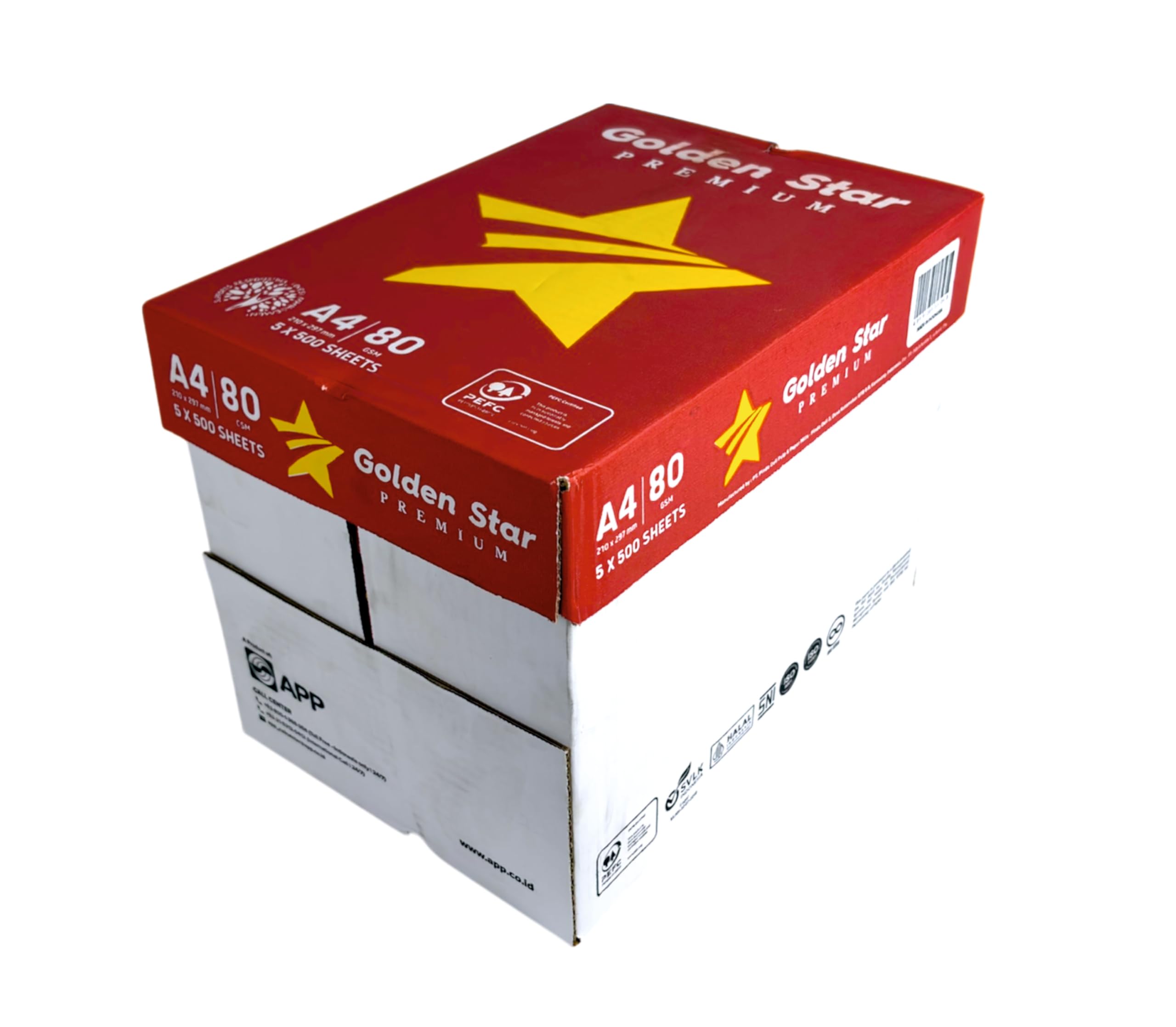 Caja 2500 Folios A4 80gr Papel Impresora Multifunción, 5 Resmas 500 Hojas, Papel Blanco A4 Para Fotocopiadora e Impresora Láser y Tinta, Paquete Oficina Imprimir y Escribir Calidad