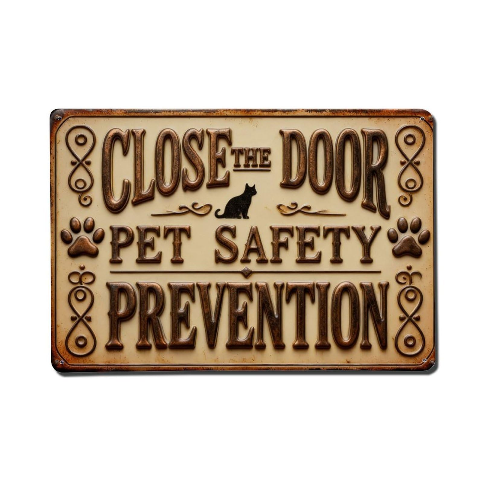 Iageret Vintage Shut The Gate Dog Planning Escape_1 Metal Tin Sign Retro Wall Decor, Bar Garage Cafe Kitchen Home Wall Art Poster Decoration 8X12inches