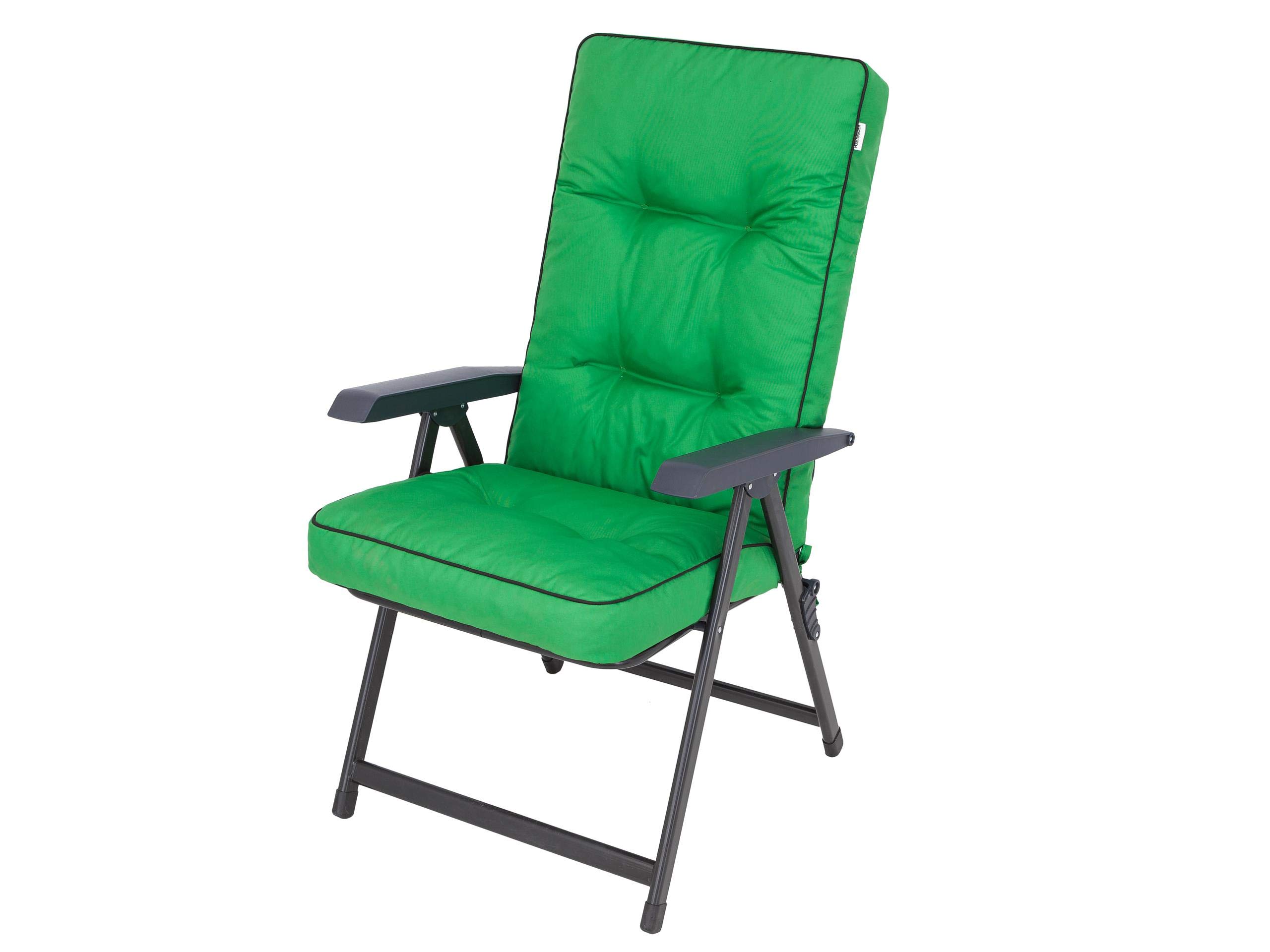 PillowPrim Cuscino per sedie da giardino e da campeggio, per gli appassionati di attività all'aria aperta e gli amanti del giardino, comodo comfort di seduta all'aperto, verde, 50 x 50 x 70 cm