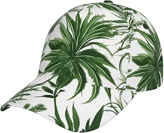 Gorra de béisbol con estampado de hierbas florecientes y plantas herbáceas, elegante gorra de béisbol para hombres y mujeres para deportes, ajustable, transpirable, color negro, Negro -, talla única