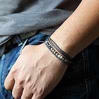 Vista 383 de Handmade Natural Stone Beaded Healing Bracelet Gift for Men Adjustable Rope String Bracelet