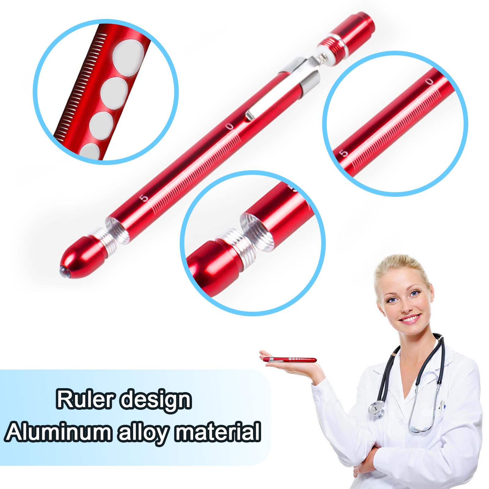 2 Penne Luminose Ricaricabili Con Misuratore Della Pupilla E Righello Penne Luminose A Led Per Infermieri E Medici Ricaricabili Luce Caldabianca~p186906762 - Foto 1