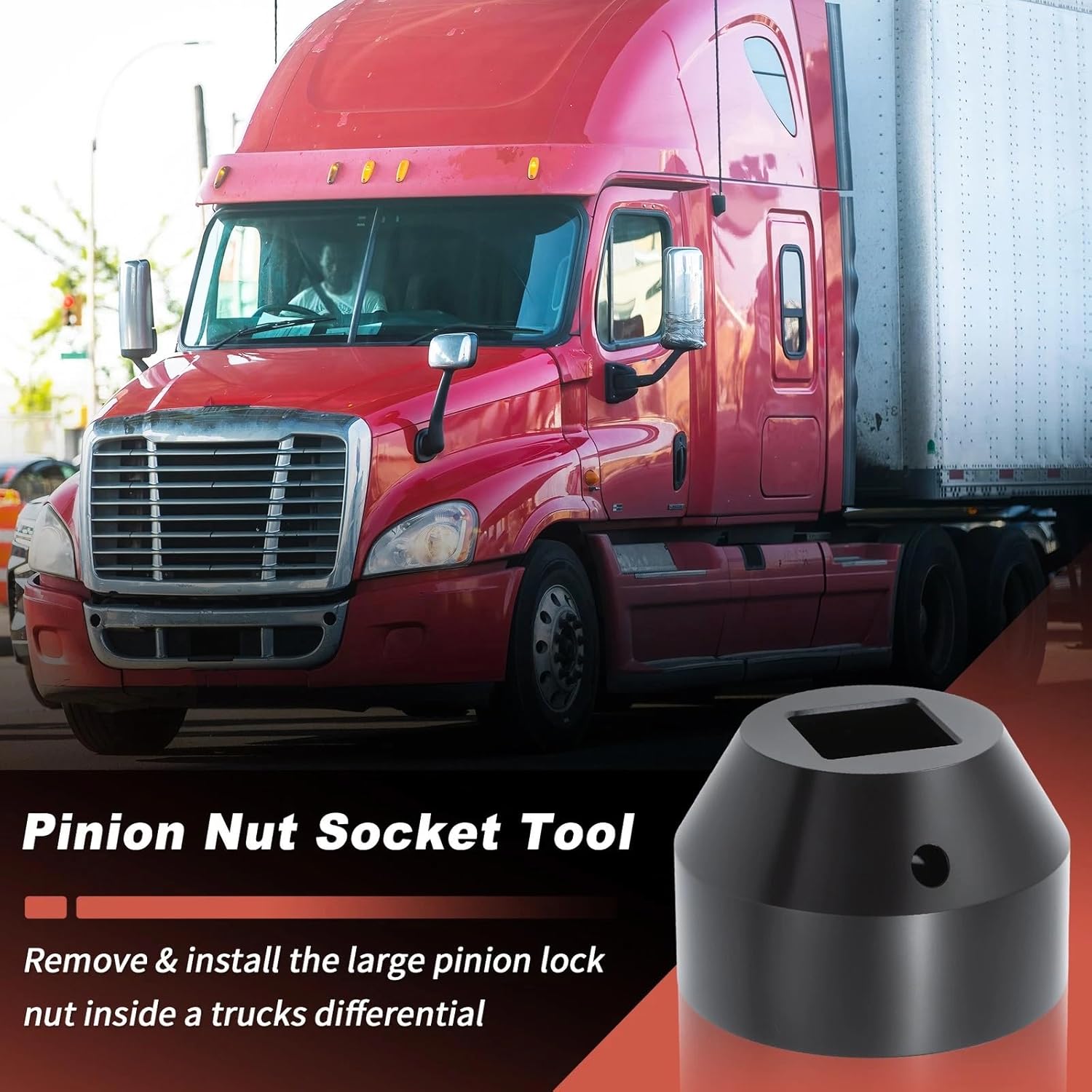 FEIDKS 6 PT Pinion Nut Socket Tool Compatible with Mercedes Freightliner Detroit Diesel Replace#W742589020700