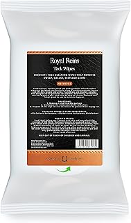 Royal Reins Leather Tack Cleaning Wipes | Equestrian Horse Equipment Cleaner | Removes Sweat, Grease, Dirt and Grime | 40 Pack