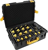 Vista 1 de Estuche de almacenamiento para baterías Dewalt, caja de herramientas rígida impermeable con espuma precortada para baterías y cargadores de 8 V12