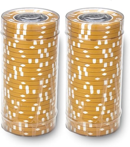 Miniatura 2 de Brybelly Fichas de póquer con incrustaciones de monedas, compuesto de arcilla pesada de 0.53 oz, paquete de 50