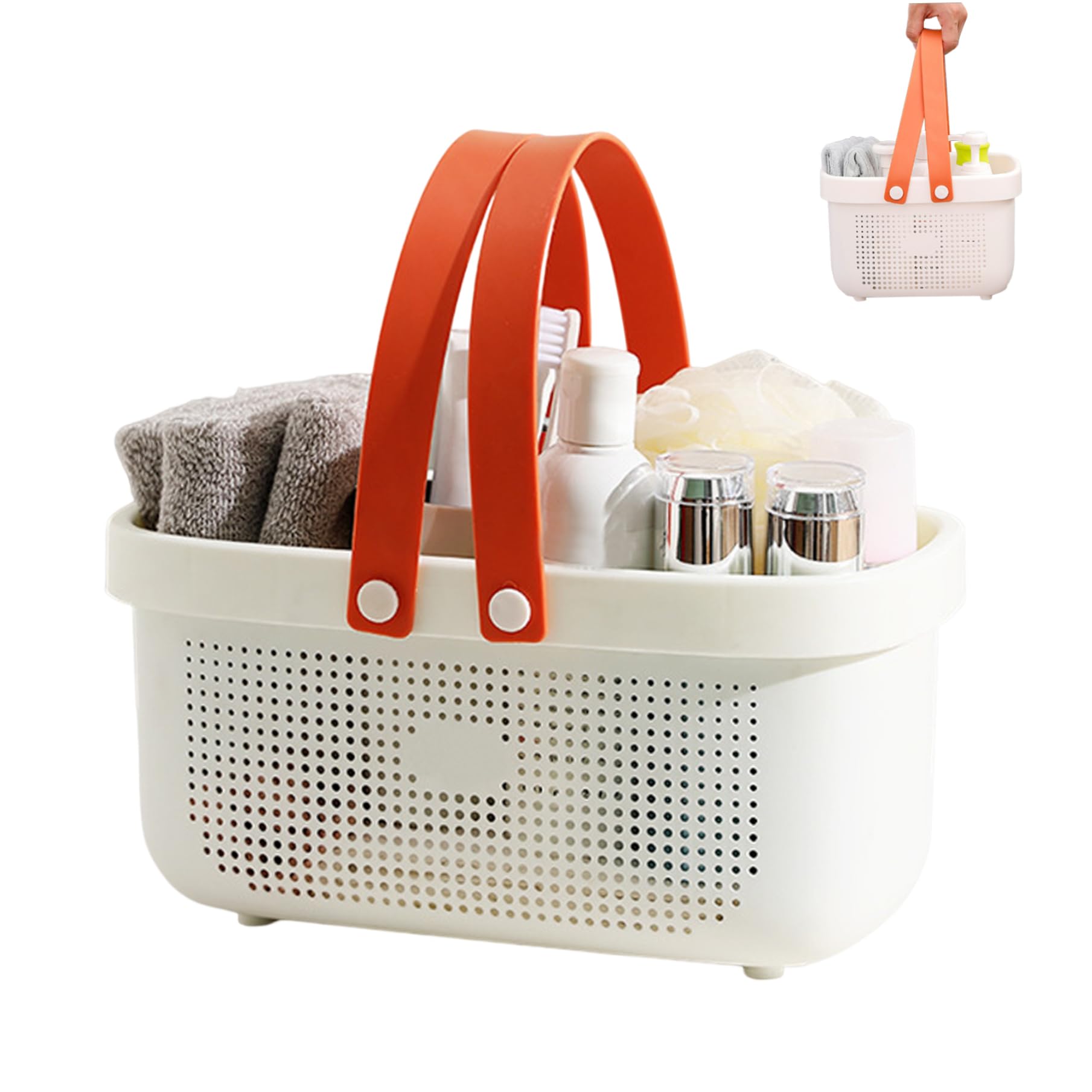 Cesta de ducha antideslizante hueca para evitar humedad y desorden en baños pequeños
