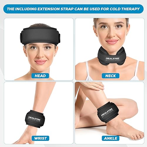 Miniatura 6 de Envoltura de hielo para el cuello, envoltura de cabeza de hielo, compresa fría para lesiones de cuello, terapia reutilizable de frío y caliente, gel
