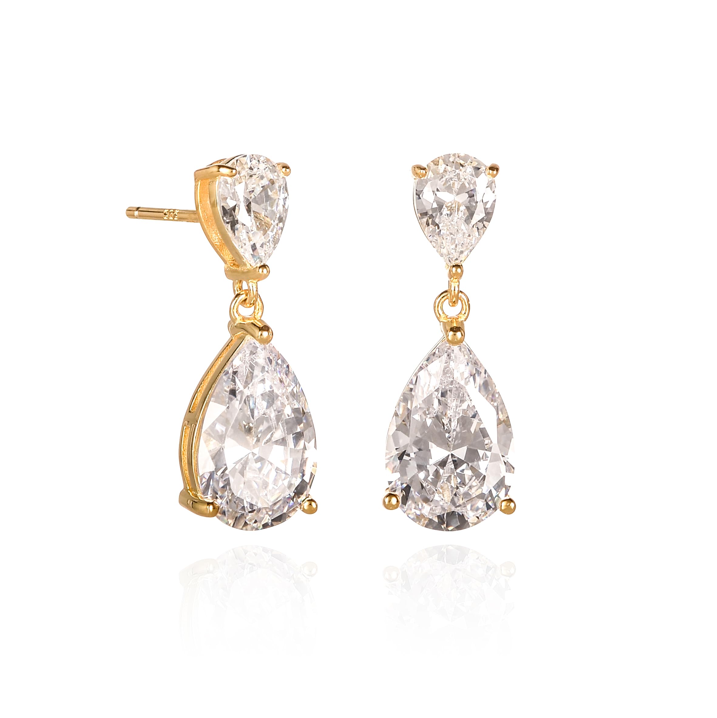 Diamond Treats Damen-Ohrringe aus 925er Sterlingsilber mit weißen und bunten kubischen Zirkonia, elegante Damenohrringe mit bunten Steinen, Schmuck aus Sterlingsilber für Damen