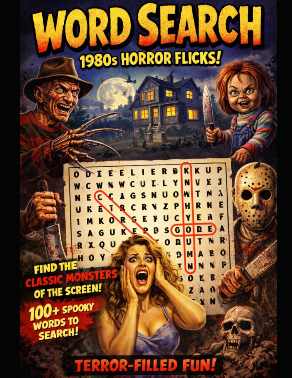 1980's Horror Movie Word Search