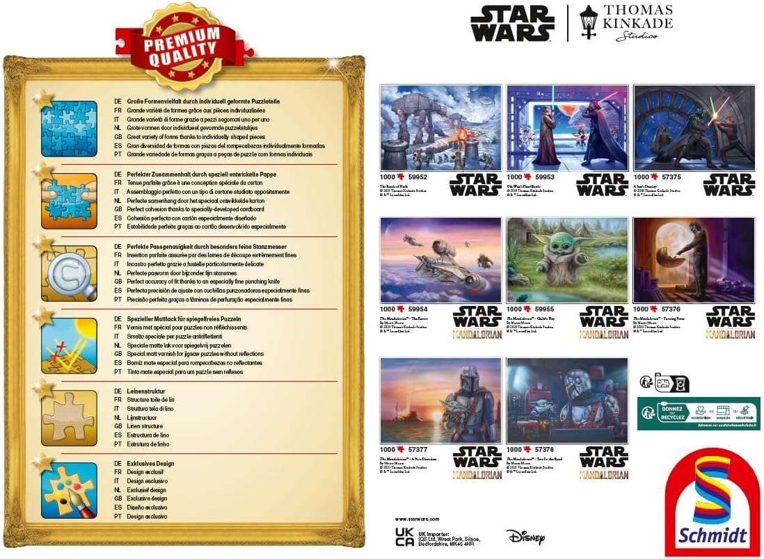 Schmidt Spiele 58429 Thomas Kinkade Jigsaw Puzzle Star Wars on The Run 1000-Piece