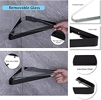 Vista 4 de LOREAD Estante esquinero de vidrio de 2 capas, estante de pared de baño, estantes flotantes de vidrio templado para montaje en pared, estante