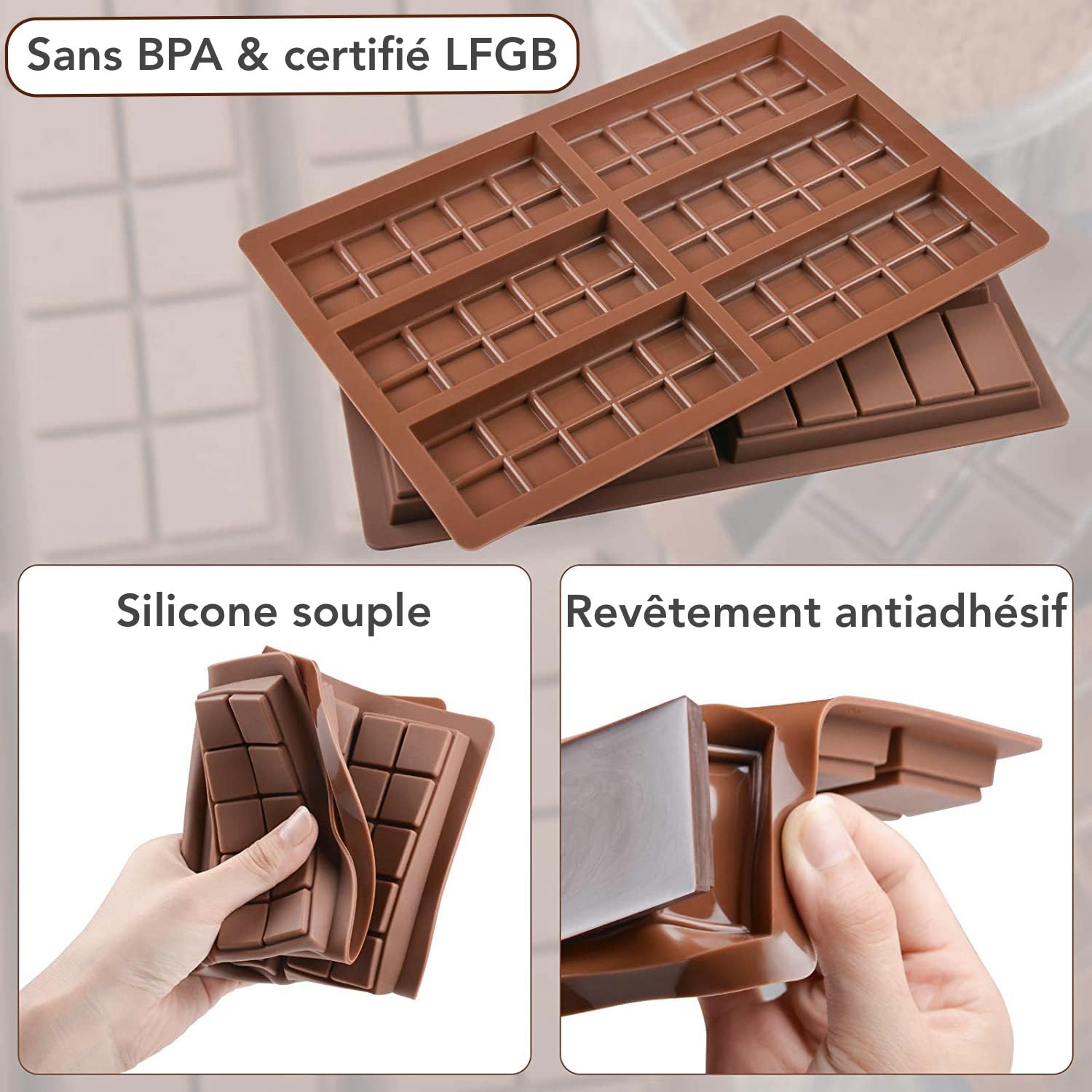 Yuetonlgs 55 Cavité Silicone Grains De Café Moule à Chocolat Candy