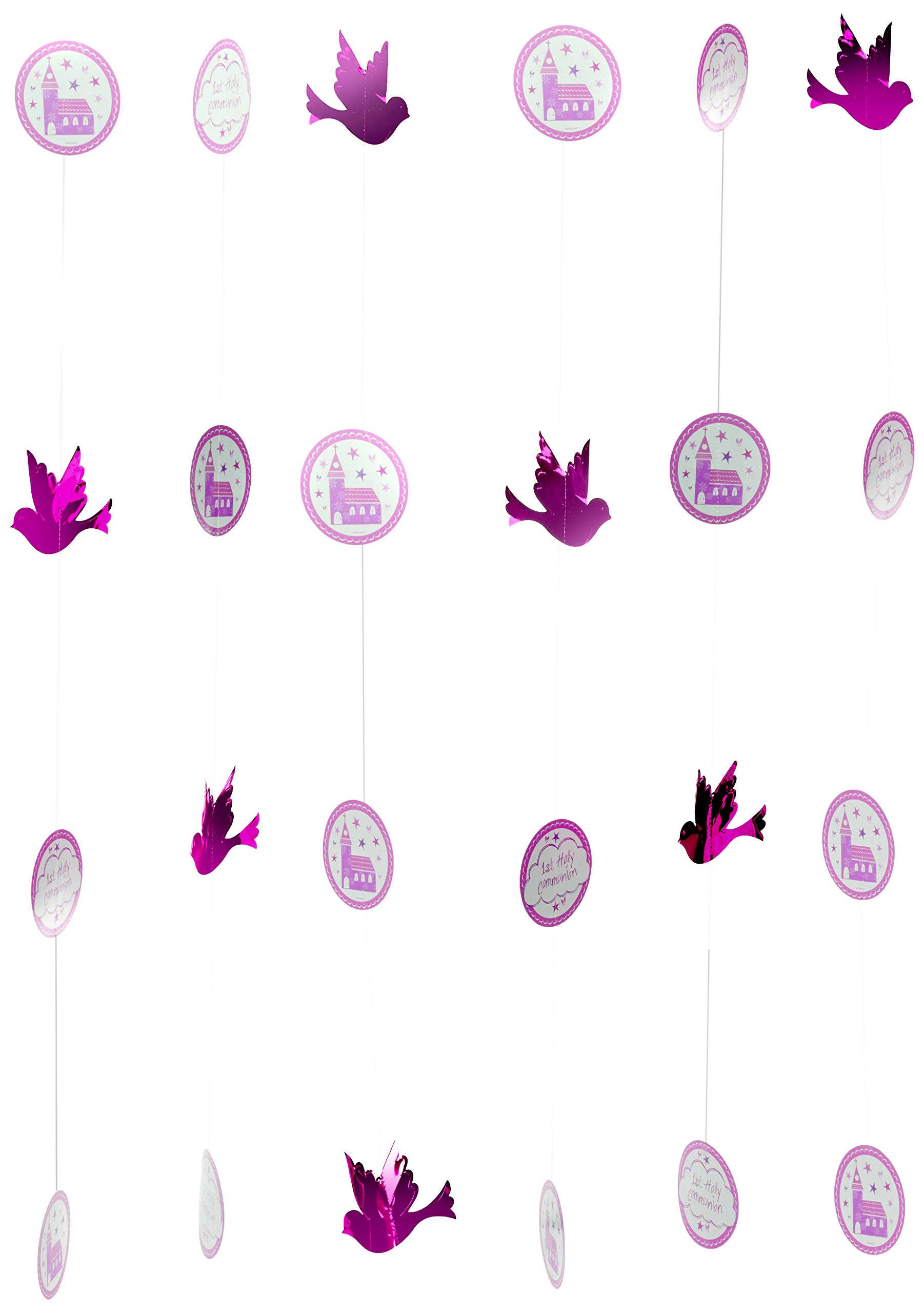 amscan 9901880 2m Pink Communion Church String Decorations