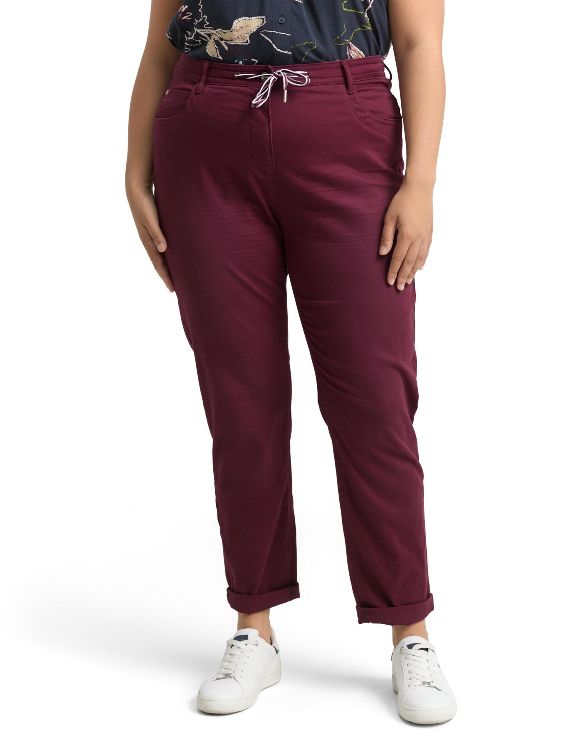 TOM TAILOR Damen Plussize Tapered Relaxed Hose mit Kordelzug