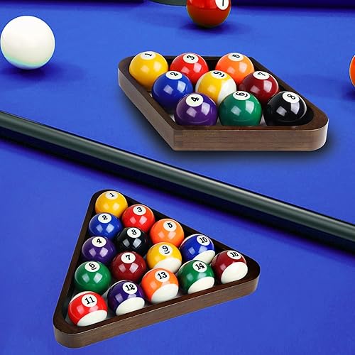 Vista 61 de GSE Games & Sports Expert Billar de madera maciza triángulo de 8 bolas/9 bolas de diamante para bolas de billar de 2-1/4 pulgadas, accesorios