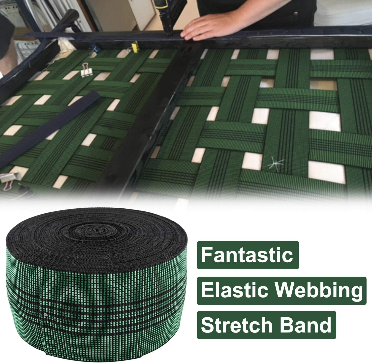 Artilife 1 Roll 3" Width x 40' Length Chair Webbing, Elastic, Elasbelt, DIY Upholstery for Furniture Repair and Modification, Stretchy Spring Alternative, Sofa,Couch,Chair