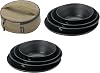 CAMPINGMOON 8pcs Camping Mess Kit Φ4.7~Φ7 Bowls Plates Black BKS395-2S