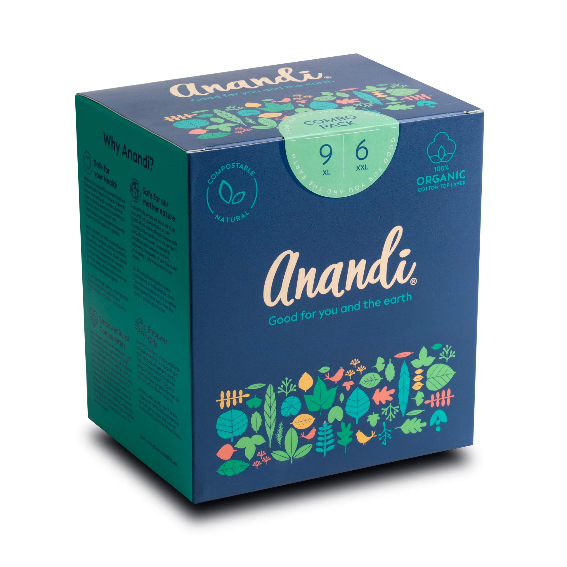 Anandi sanitary pads for women 12 XXL & 18 XL Pads | Biodegradable Organic pads with Disposal pouch | Certified ~100% Compostable (B08ZDKXC7N) Amazon Price History, Amazon Price Tracker