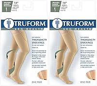 Vista 2 de Truform Medias quirúrgicas embolismo, medias altas de 18 mmHg, beige, grande, 2