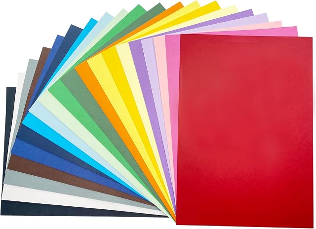 A4 Coloured Paper, Coloured Card 100 Sheets 20 Assorted Colours Origami Paper, Crafting and Decoratin, Coloured Art Paper (297 x 210mm)