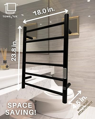 Miniatura 4 de Toallero térmico para baño, calentador de toallas calientes montado en la pared, estante de secado de enchufe de cable eléctrico, toallero de acero