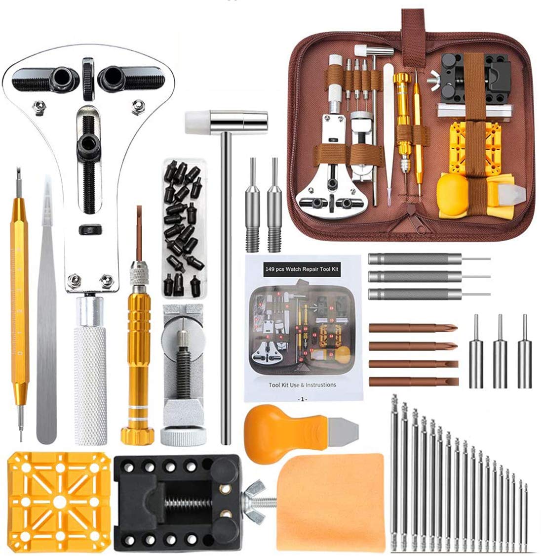 MAKINGTEC149 in 1 Precision Screwdriver Set DIY Repair Tools Kit to Watches Glasses and Other Electronics Watch Strap Link Removal Repair Tool Professional Spring Bar Tool