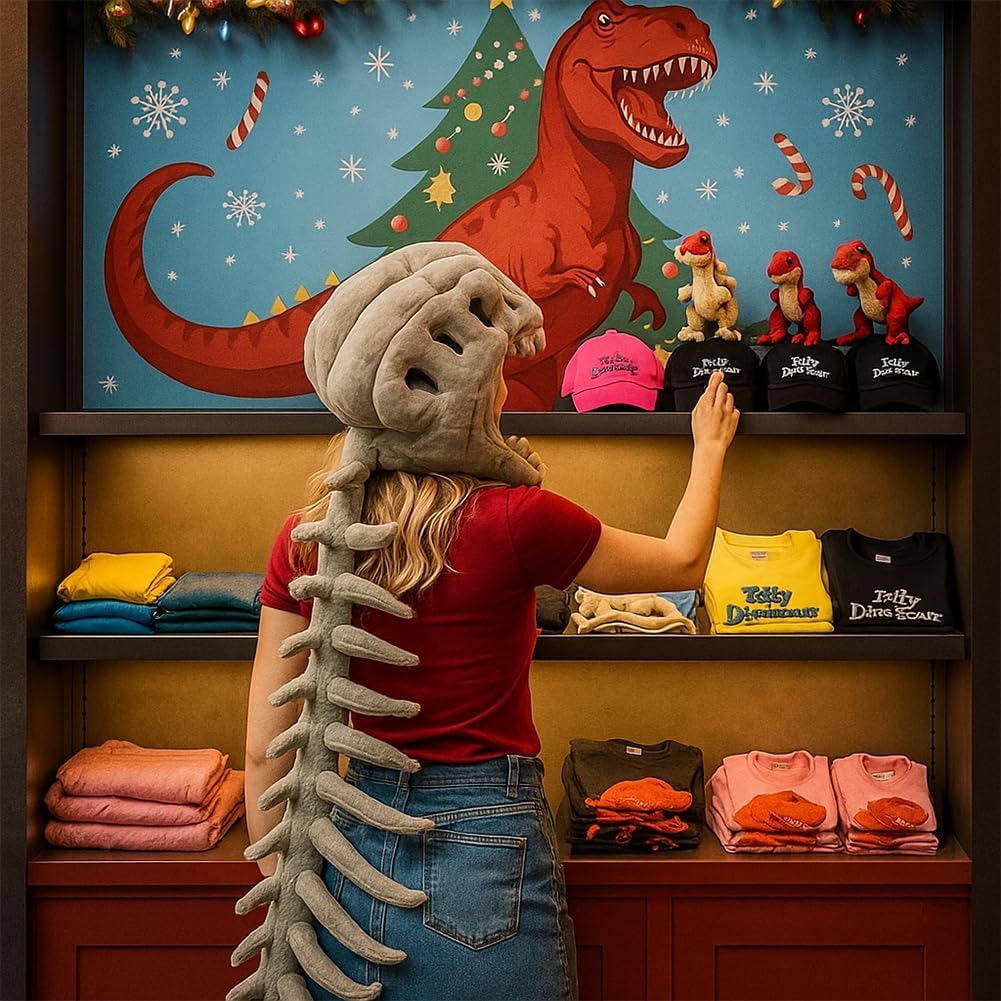 Genérico Dinosaur Skeleton Plush Costume, Dino Outmefit, 3D Skeleton Design,Halloween Fun Realistic Dinosaur Costume, Suitable for parties