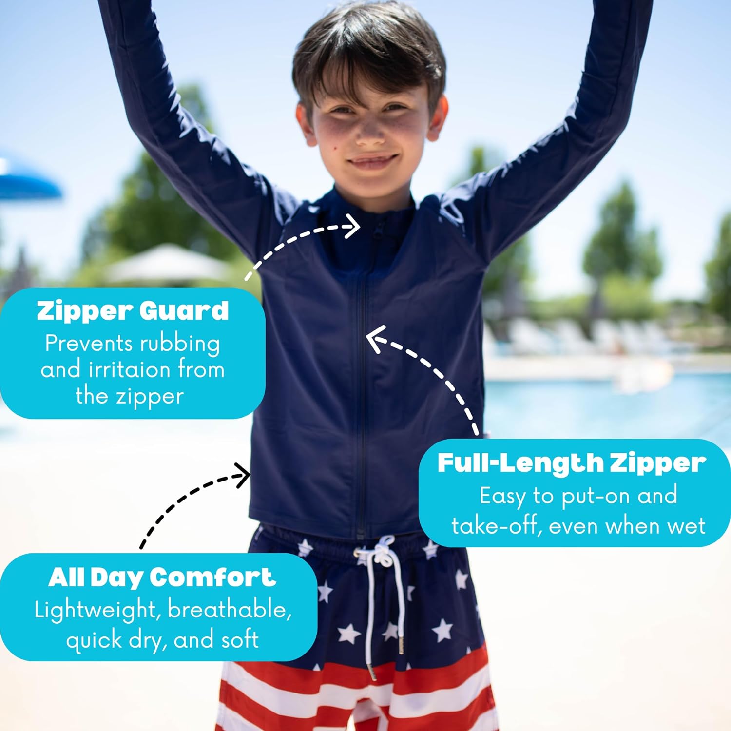 SwimZip UPF 50+ Long Sleeve Rash Guard for Boys' and Girls' - Baby, Toddler, Kids - Image 7