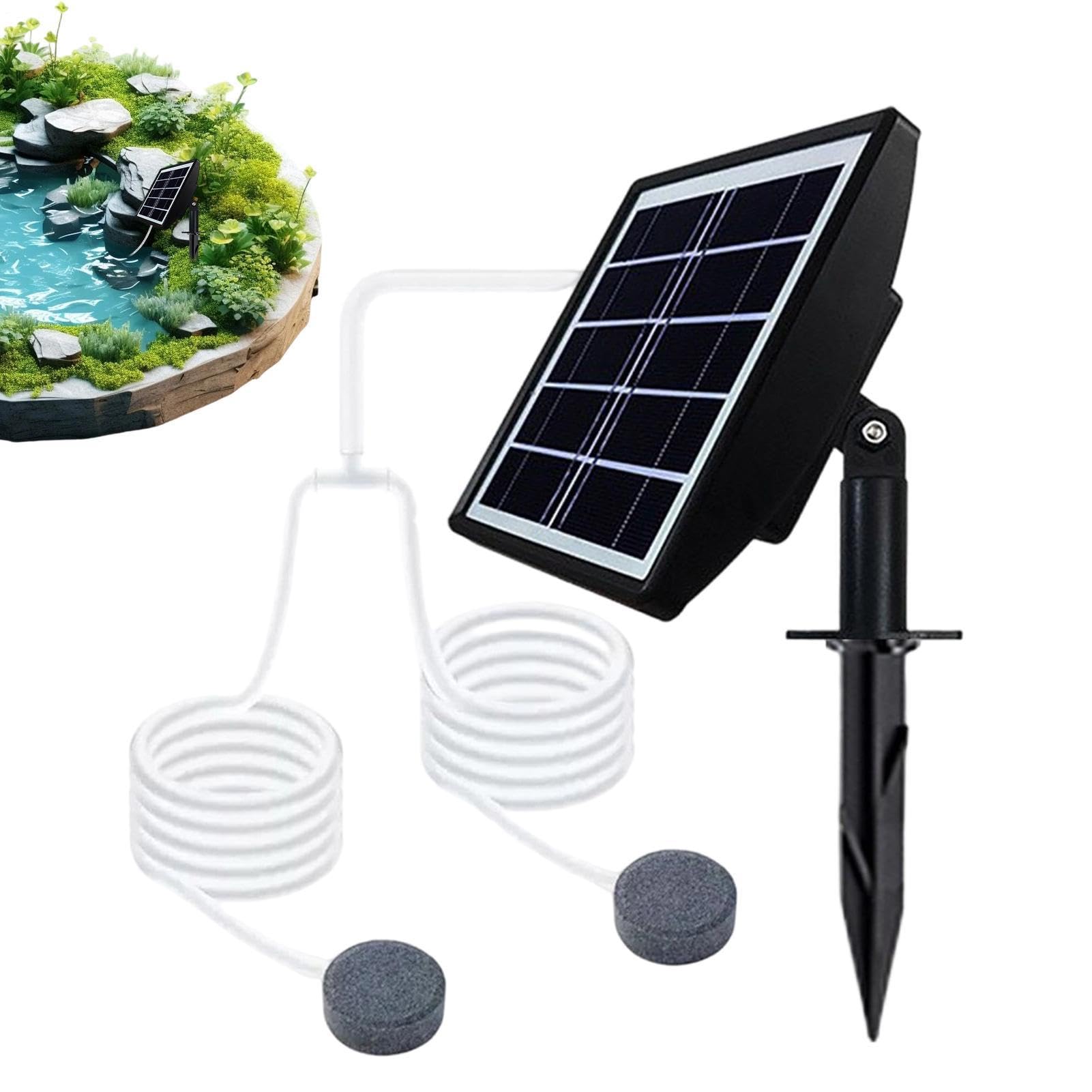 Aeratore Ad Energia Solare Per Laghetto Pompa ad Aria Silenziosa Con | Aeratore per Stagno per Acquario, , Giardino, Cortile, Pesca e Lago