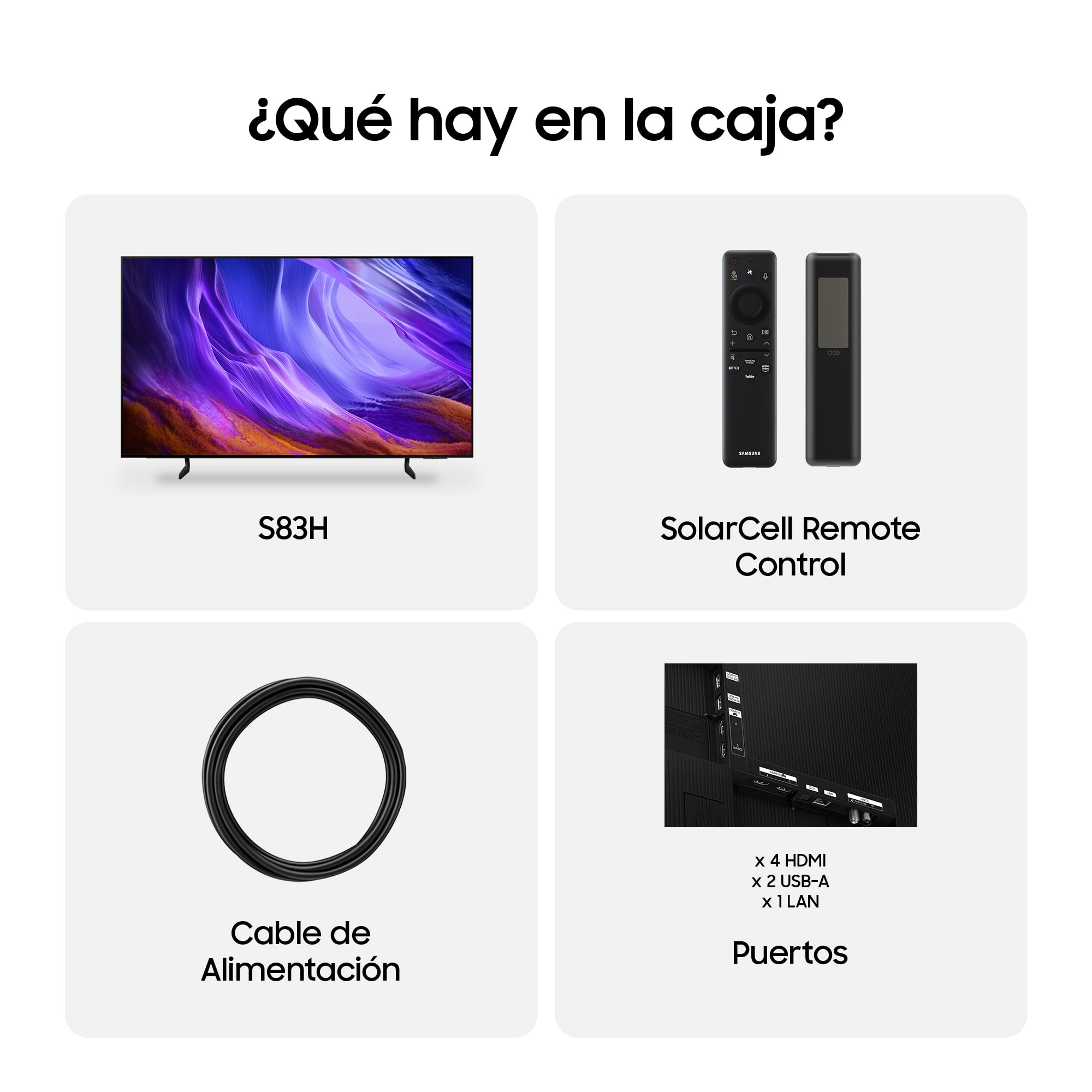 Samsung TV 65 Pulgadas OLED S83H 4K Smart TV con Vision AI Companion, Ultimate Gaming Pack, OLED HDR y Colores certificados, Gaming y Cine