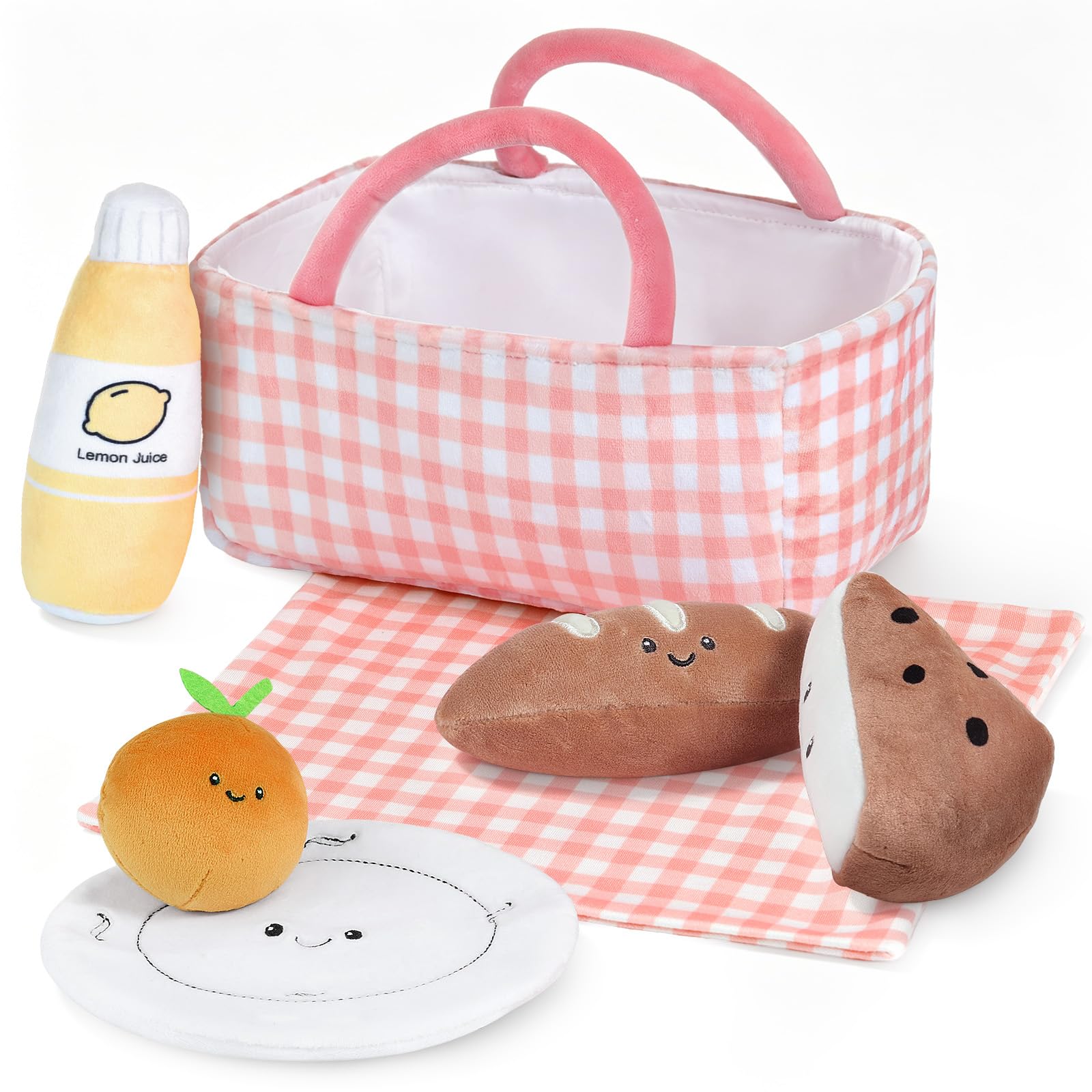 GAGAKU Baby Doll Picnic Set, 9 Inch Doll Food Accessories, 7Pcs