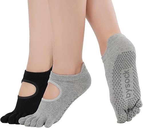 Calcetines de yoga con agarre de pilates para mujer, calcetines antideslizantes para ballet, barras, danza, entrenamiento descalzo