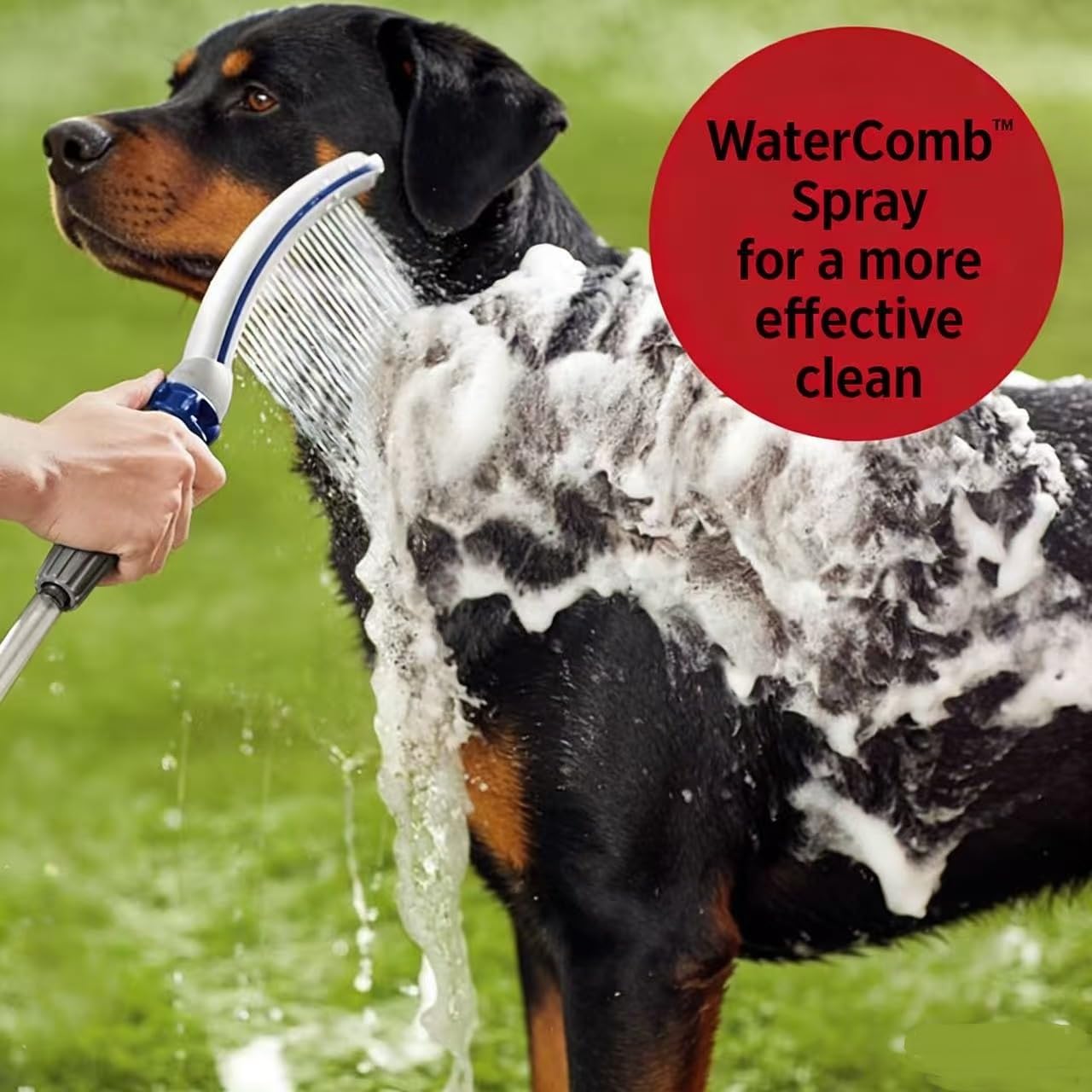 Dog Bathing Spray Nozzle, Non-slip Ergonomic Grip Convenient Dog Bathing and Cleaning Tool, Indoor and Outdoor Dual-use Spray Gun, with 8-foot Soft Hose