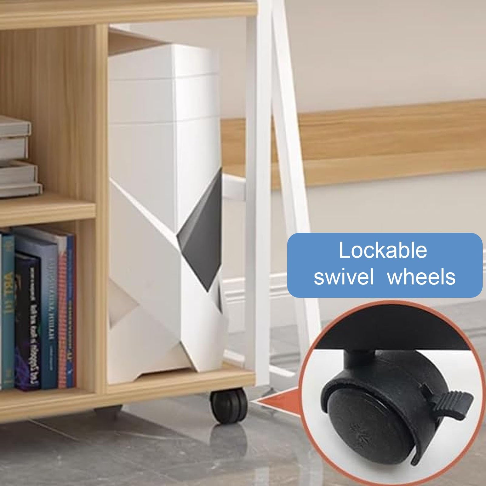 Soporte para impresora de 4 niveles con estante de almacenamiento, carrito móvil resistente para suministros de oficina, fax, escáner, archivos y organización de libros