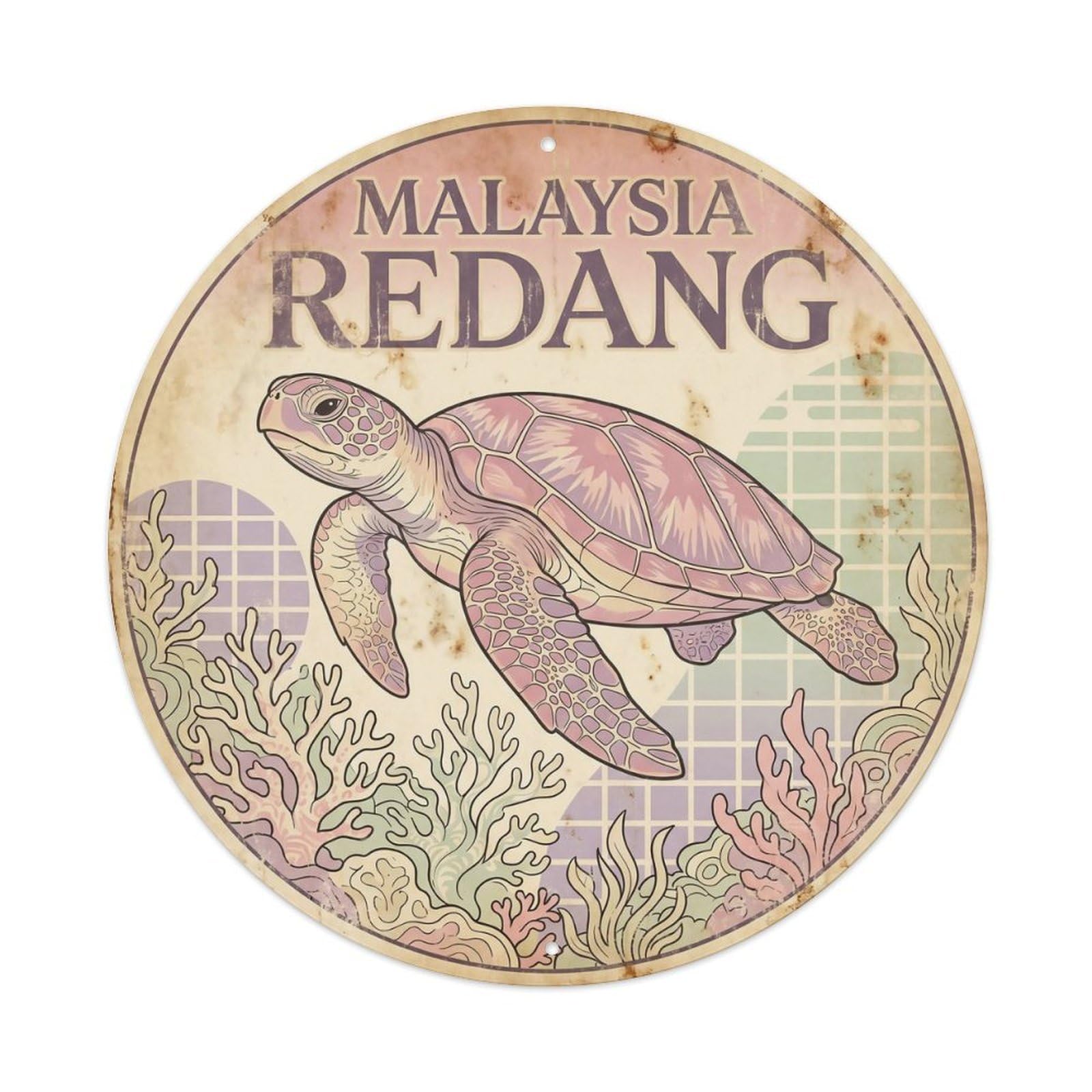 Odgynaw 8X8inch(20X20cm) Malaysia Redang Island Escape Seaside Scenery Metal Tin Sign