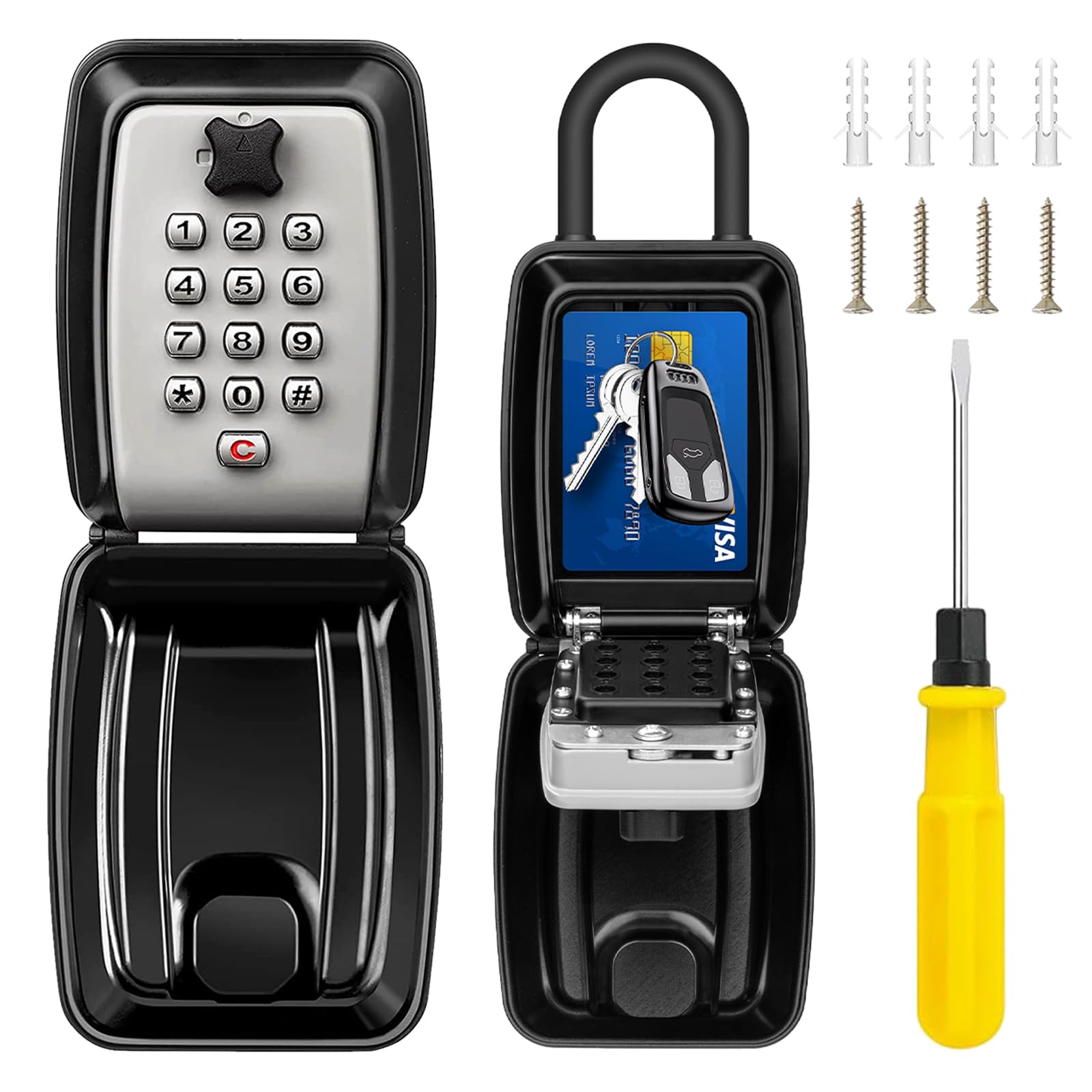 Cassetta Di Sicurezza Per Chiavi ENONEO Con Codice 4 Cifre - Impermeabile E Retroilluminata Per Esterno - Foto 10