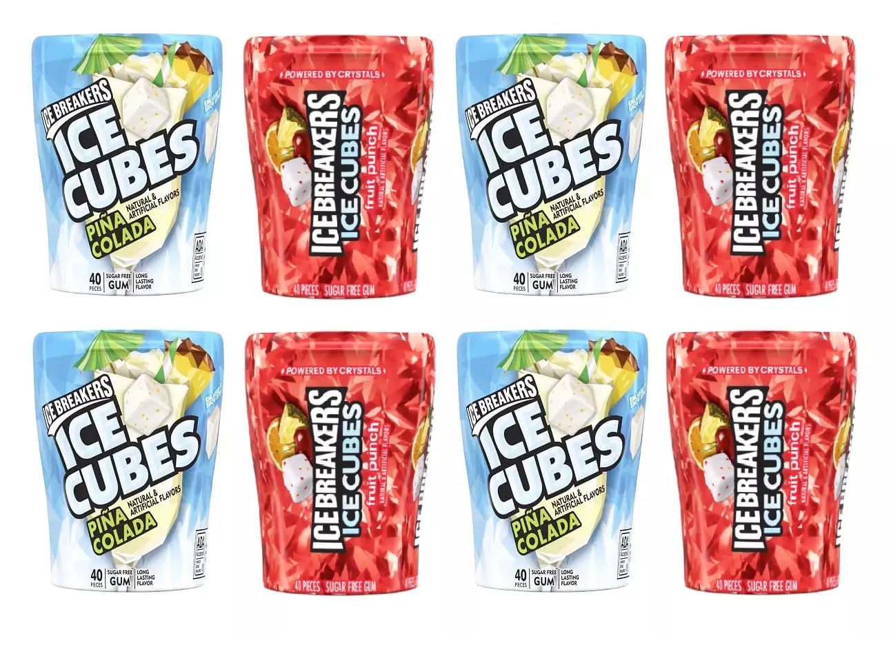 Ice Breakr Ice Cubes Variety, (4) Fruit Punch Flavored, (4) Pina Colada 