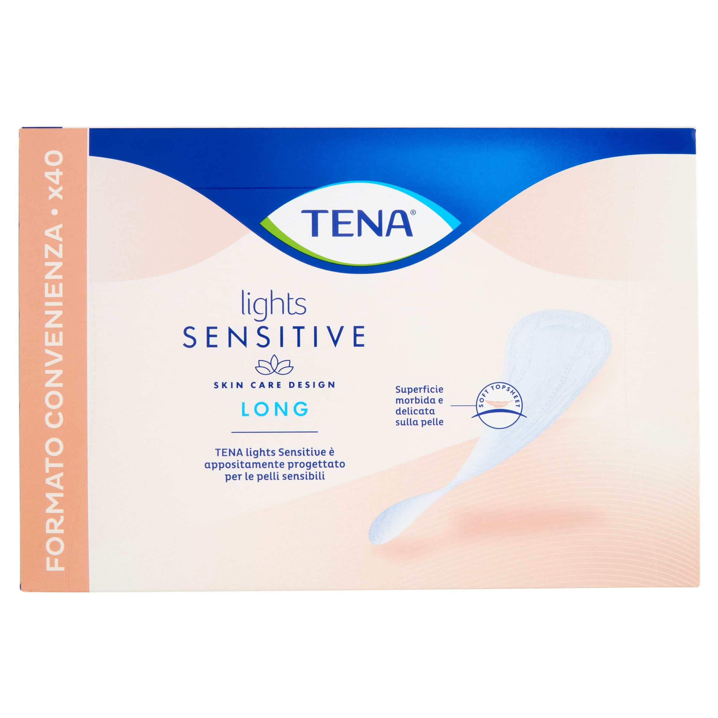 Tena Lights Długi poślizg dla wrażliwej skóry, 1 opakowanie 40 sztuk