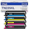 TN229XL TN229 Toner Cartridges Compatible for Brother MFC-l3720cdw MFC-l3780cdw MFC-l3280cdw HL-L3220cdw Printers (4 XL Pack)