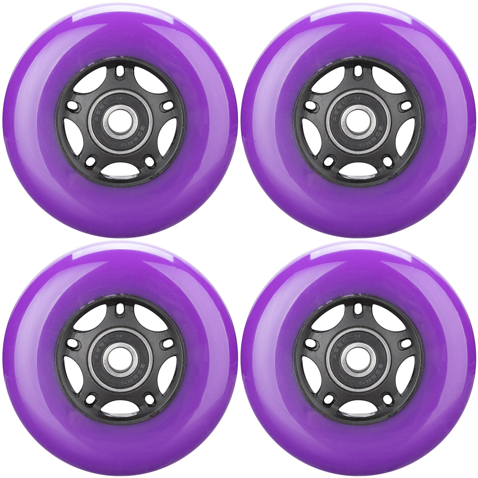 WHEELCOME Inline Skate Wheels with Bearings ABEC-9 and Floating Spacers for Blades Roller Hockey Skates, 85A Indoor & Outdoor, 64mm/70mm/72mm/76mm/